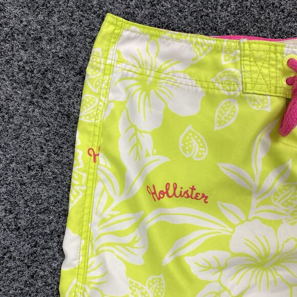 Hollister Board Shorts Men Green Y2K Colorful Drawstring Swim Shorts Size Large - Picture 2 of 7